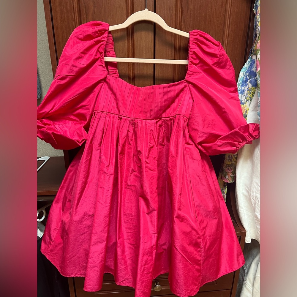 Hot pink mini dress